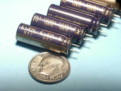 15 ultra-low z blue&gold motherboard caps 820UF 6.3VDC