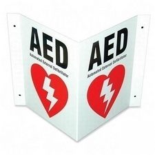 Defibtech 3-way wall sign; 