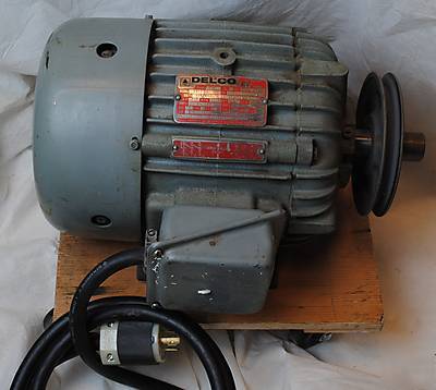 Delco 3 phase 7.5 hp electric motor