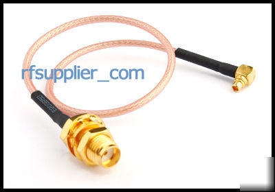 Sma female nut to mmcx male right angle pigtail cable