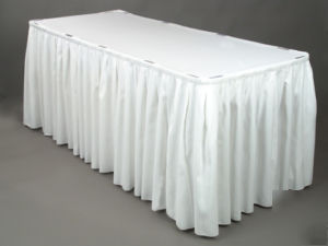 17 ft table skirts (ivory)