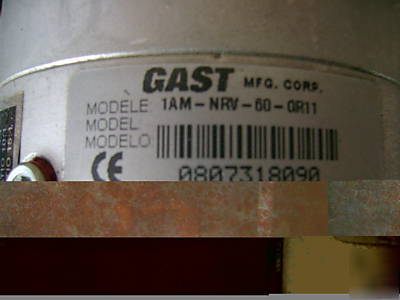 Gast air motor w/ gear box 15:1 1AM-nrv-60-GR11