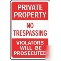 Hy-ko hw-45 sign private property no trespassing hw-45