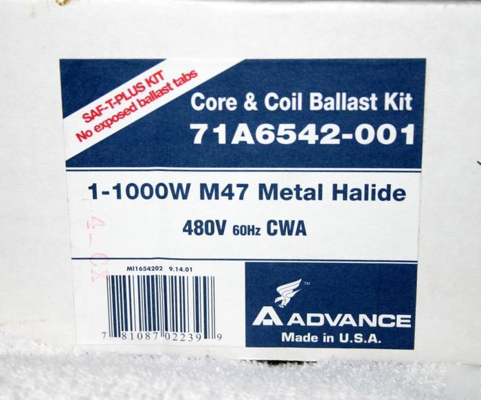 New 1 advance 71A6542-001 core and coil ballst kit