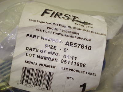 New protecta first AE57610 6FT. shock absorbing lanyard 