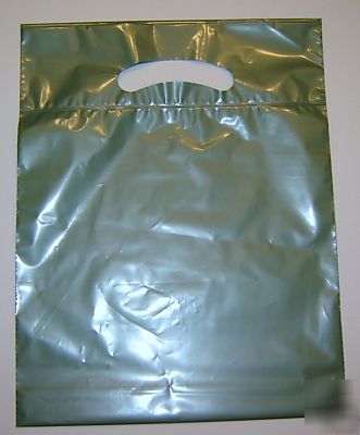 30 metallic green retail boutique bags 9X11.5X3