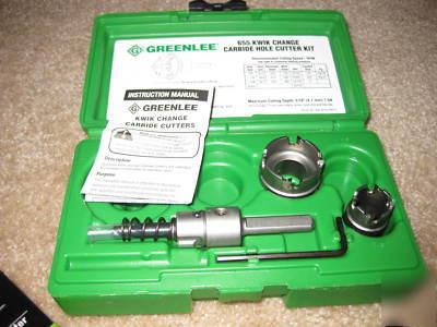 Greenlee 655 kwik chang carbide cutter kit hole saw kit