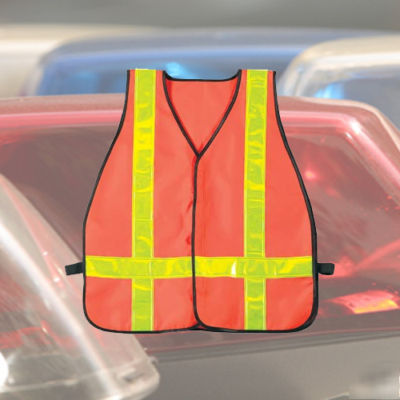 High visibility safety vest roadside clean-up volunteer