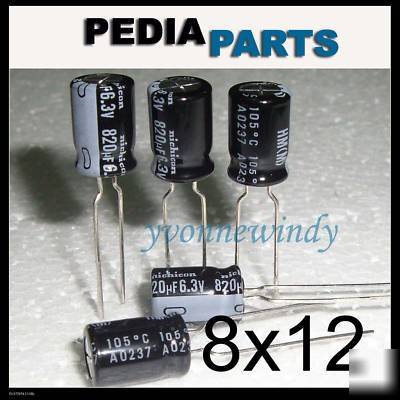 10, 6.3V 820UF nichicon radial electrolytic capacitor