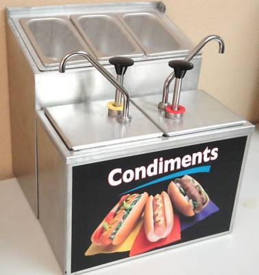 Apw wyott condiment serving station, with dual pumps
