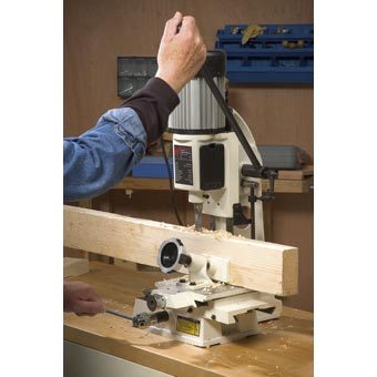 Axminster white 370W woodworking bench morticer - 240V