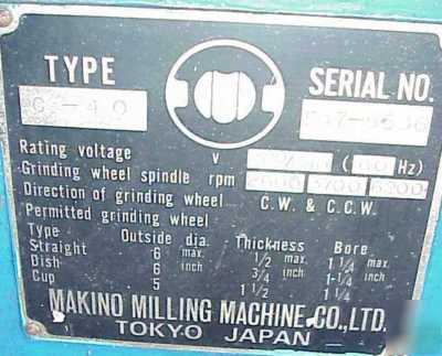 Makino c-40,cincinnati #2 tool & cutter grinder,1989