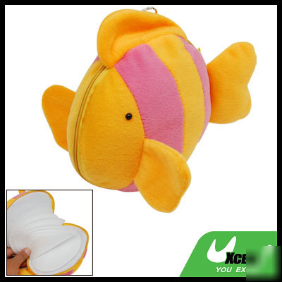 Plush fish cd dvd storage case carrying bag 24 capacity