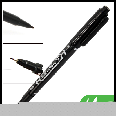 Slim twin tip fine point permanent marker pen black ink