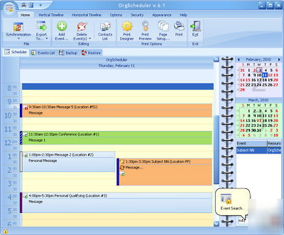 Appointment scheduling software (calendar & organizer)