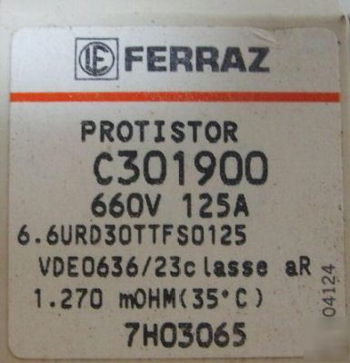 Ferraz protistor C301900 square body ac fuse 125A 660V