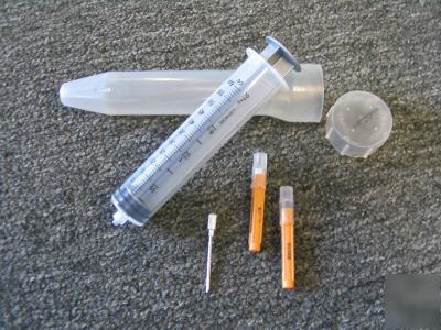 Injection syringe kit, 60 cc syringe with 2 needles