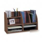 Mahogany -safco desktop organizer - 8 compartments