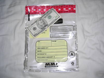 Mmf tamper evident fraudstopper 9X12 deposit bag 100CNT