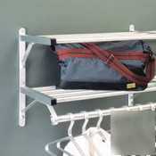 Satin aluminum wall mounted 2 shelf coat rack - 24