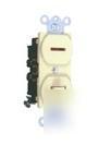 Combination toggle switch and pilot light, ivory 