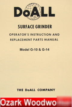 Doall g-10 & g-14 surface grinder instruction manual