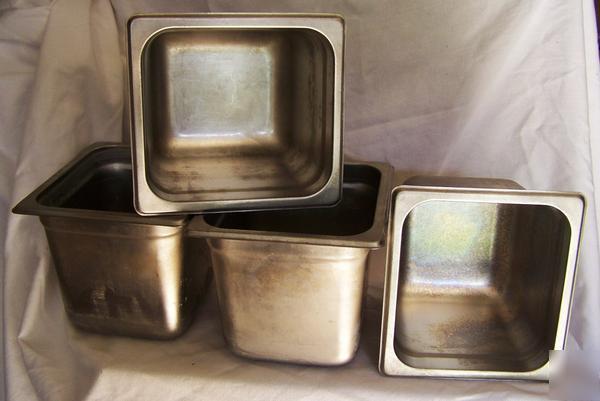 4 crestware s steel steam table chafing insert pan 1/6