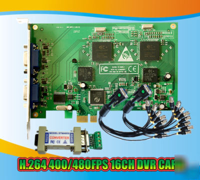 Cctv h.264 16CH 400/480FPS dvr pci-e card & RS232/RS485