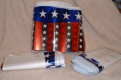 M red white blue stars stripes metallic skirting 