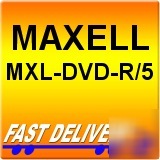 Maxell mxl-dvd-r/5 4.7 gb 16X pack write once 4.7GB 120