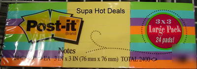 New post it notes 76MM x 76MM (24 pack) * *