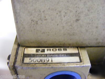 Ross W7076A2332 air solenoid valve w/500B91 sub base 