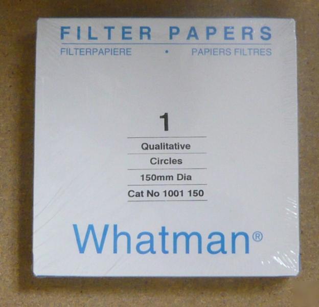 Whatman filter papers, grade 1 circles, 150 mm, 100/pk