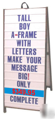  tall boy hardwood curbside a frame sign & letter kit