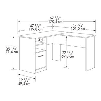 Sauder corner camber hill sand pear computer DESK408724