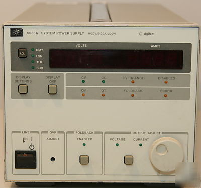 Agilent 6033A dc power supply 20V 30A