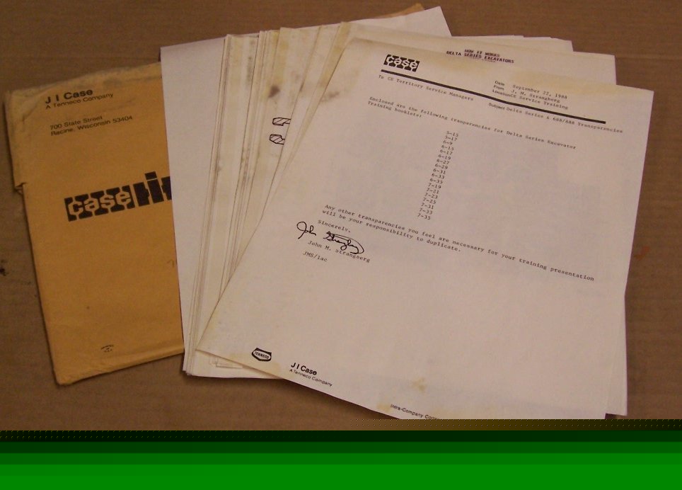 Case 1988 delta excavator transparency set