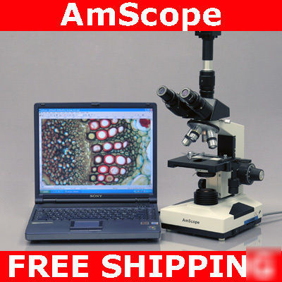 40X-2000X trinocular biological microscope + 5M camera
