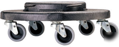 568931 brute, black trash can dolly, commercial grade