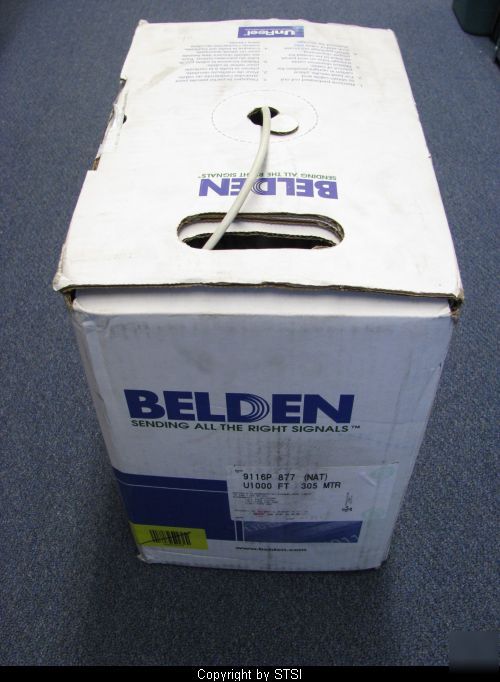 Belden 9116P RG6 plenum coaxial cable 1000 ft ~stsi