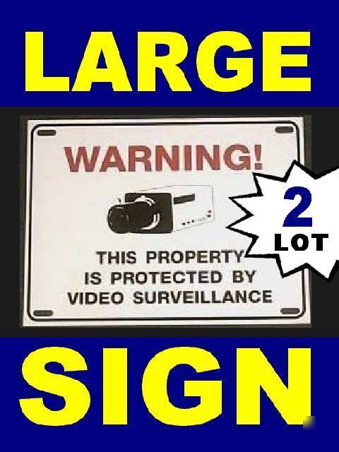 Bulk color security camera warning yard signs 2 lot