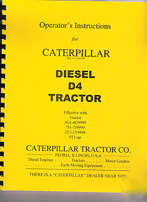 Caterpillar D4 operation and maintenance manual