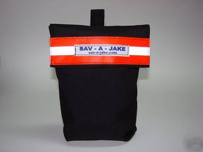 Firefighter escape rope bag sav-a-jake black/orange