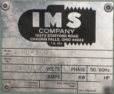 Ims md-100 hopper dryer dehumidifier w/cd-50 module