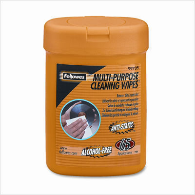 Multipurpose cleaning wet wipes, cloth, 6 x 9, 65/tub