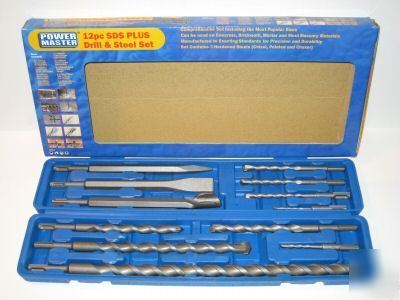 New brand 12 pc sds plus drill & chisel set