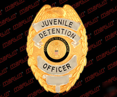 New juvenile detention officer badge 2 tone gold eagle