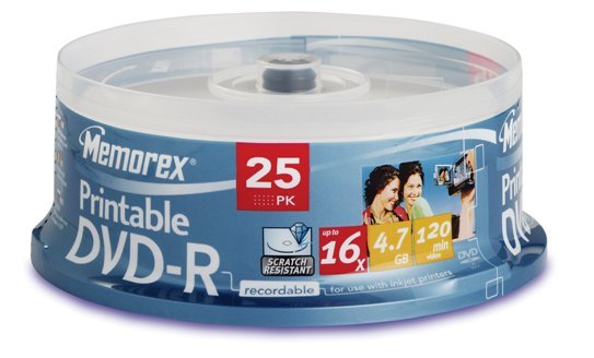 New memorex dvd-r 16X printable 25 pack spindle
