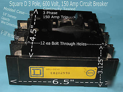 Square d 3 pole 150 amp circuit breaker Q2L 3150 997318