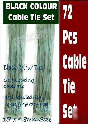 72 pieces cable tie garden electrical wire fasten tidy